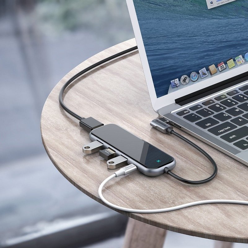 USB-C HUB 5v1 3x USB3.0+HDMI+USB-C - Baseus (4)